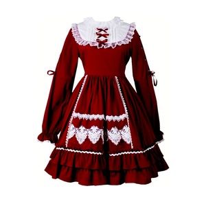 Japanese Red Lolita Dress Vintage Gothic Style Classic Sweet Princess